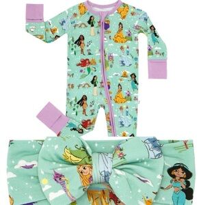 Little Sleepies Disney Princessss zippy, bow & blanket